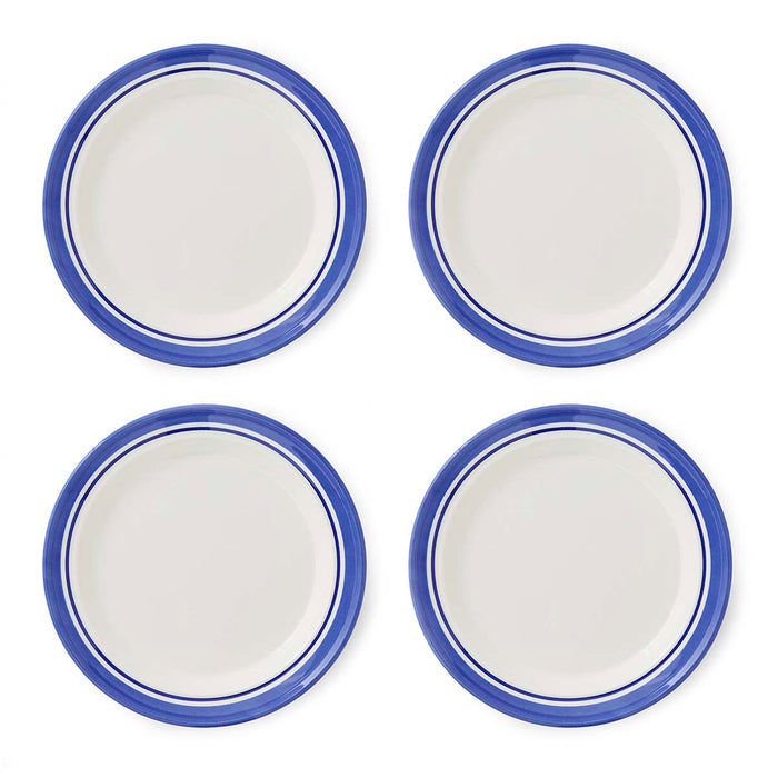 Potter's Stripe Set of 4 Dinner Plates, Blue