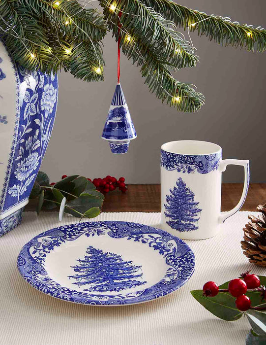Blue Italian Christmas Tree Plate 20cm