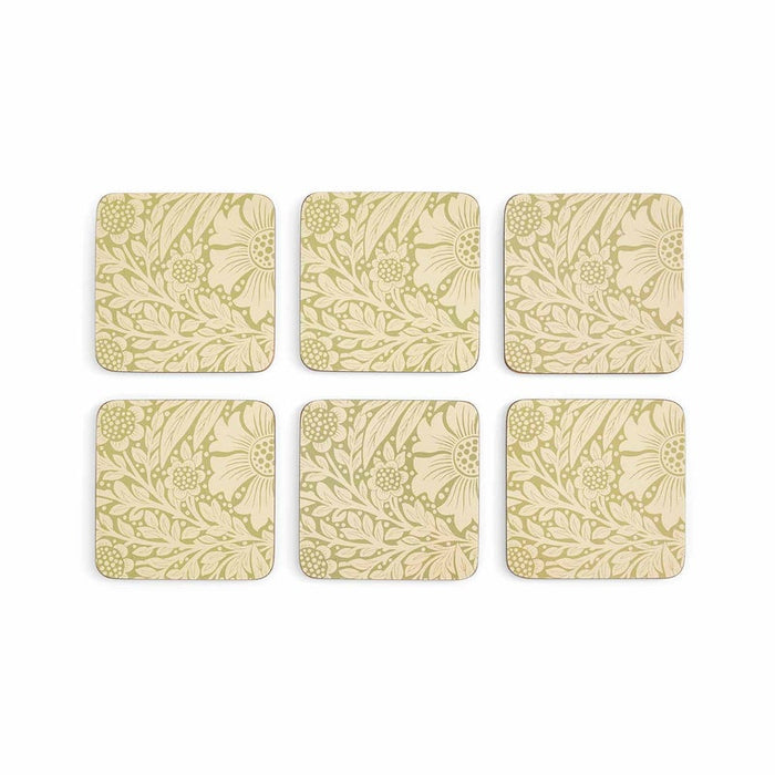 Morris & Co. Marigold 6 Coasters, Green