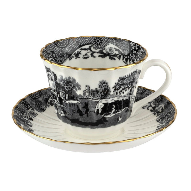 Spode 1770 Italian Teacup and Saucer / Black