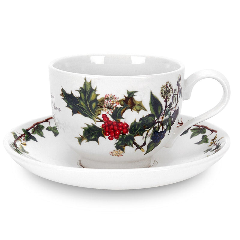 The Holly and the Ivy Teacup &amp; Saucer