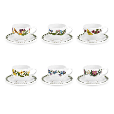Botanic Garden 6 Espresso Cups &amp; Saucers