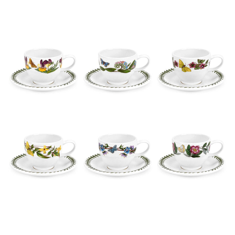 Botanic Garden 6 Espresso Cups & Saucers