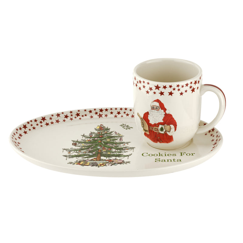 Christmas Tree Cookies For Santa Plate & Mug