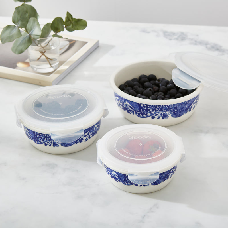 Blue Italian Round Small Storage Container