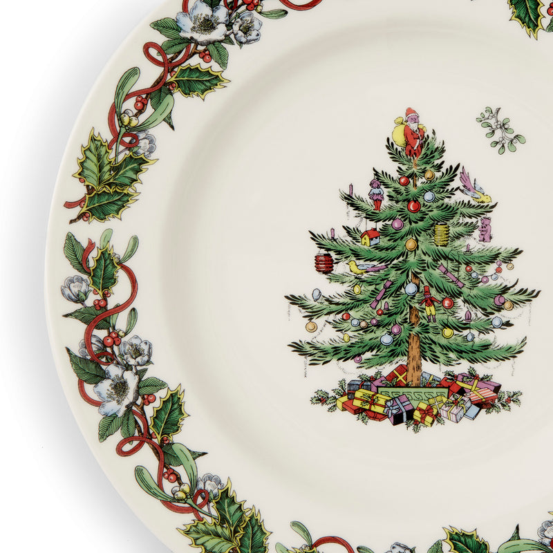 Spode Christmas Tree Wreath Plate 27.5cm Set of 4