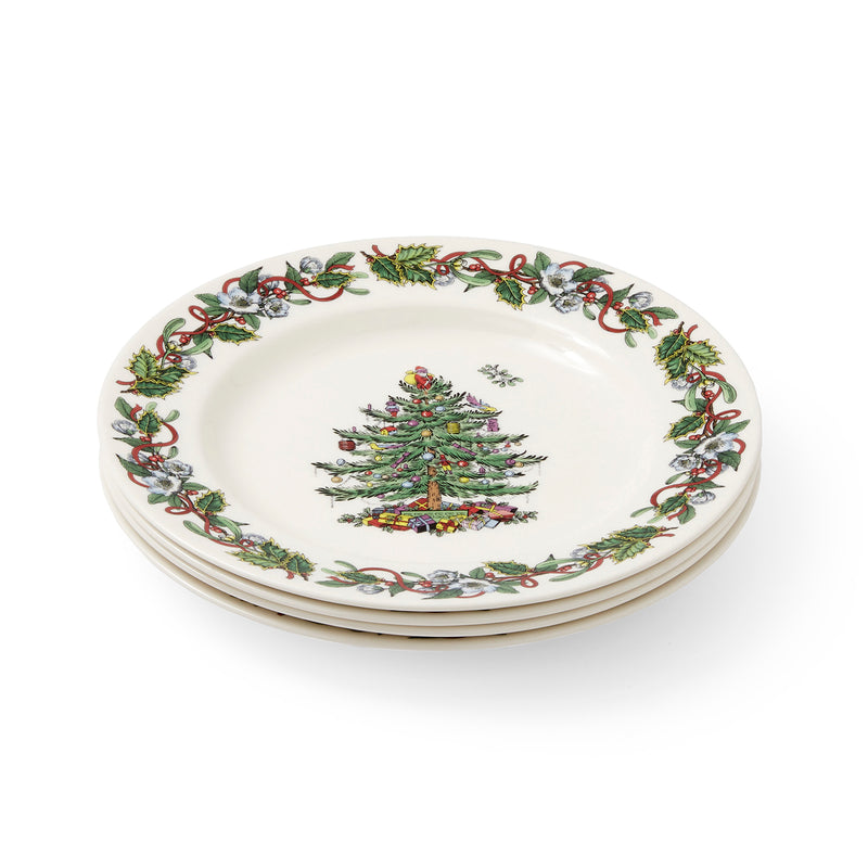 Spode Christmas Tree Wreath Plate 27.5cm Set of 4