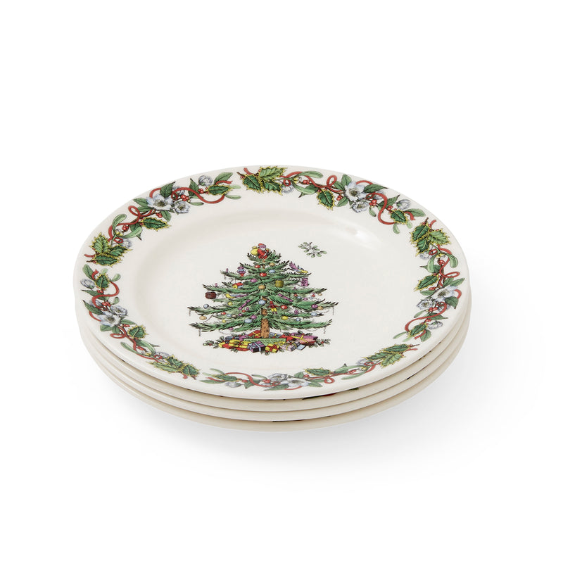 Christmas Tree WreathSet of 4 Tea Plates