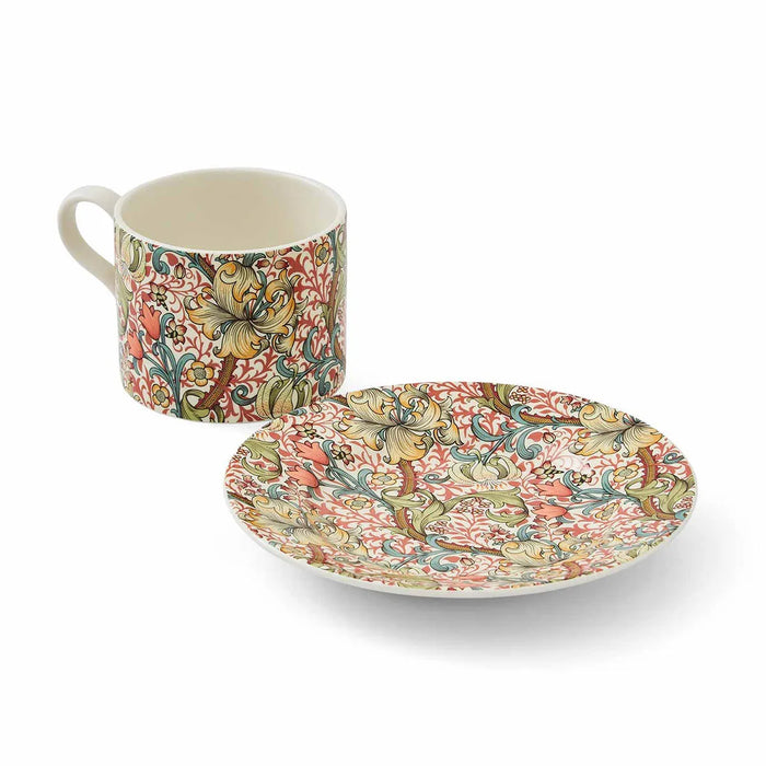 Morris &amp; Co. Golden Lily Teacup &amp; Saucer Set