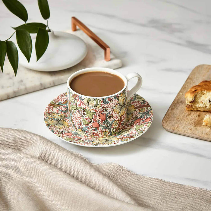 Morris &amp; Co. Golden Lily Teacup &amp; Saucer Set