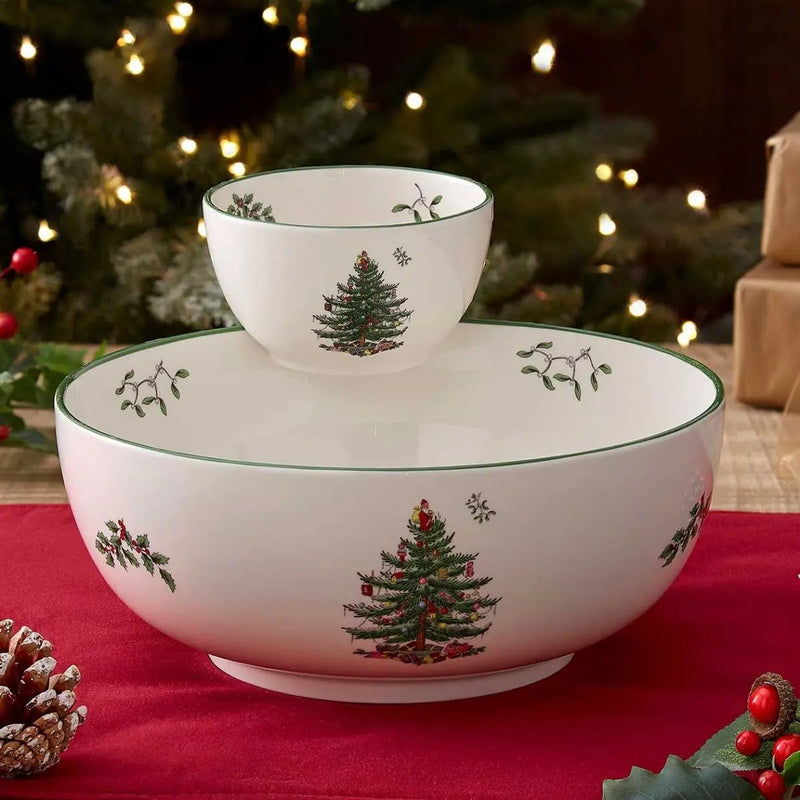 Christmas Tree Tiered Chip n Dip Bowl