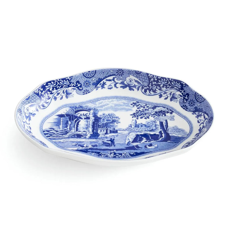 Spode Blue Italian Oval Fluted Dish