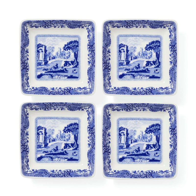 Spode Blue Italian Square Dishes - Set of 4
