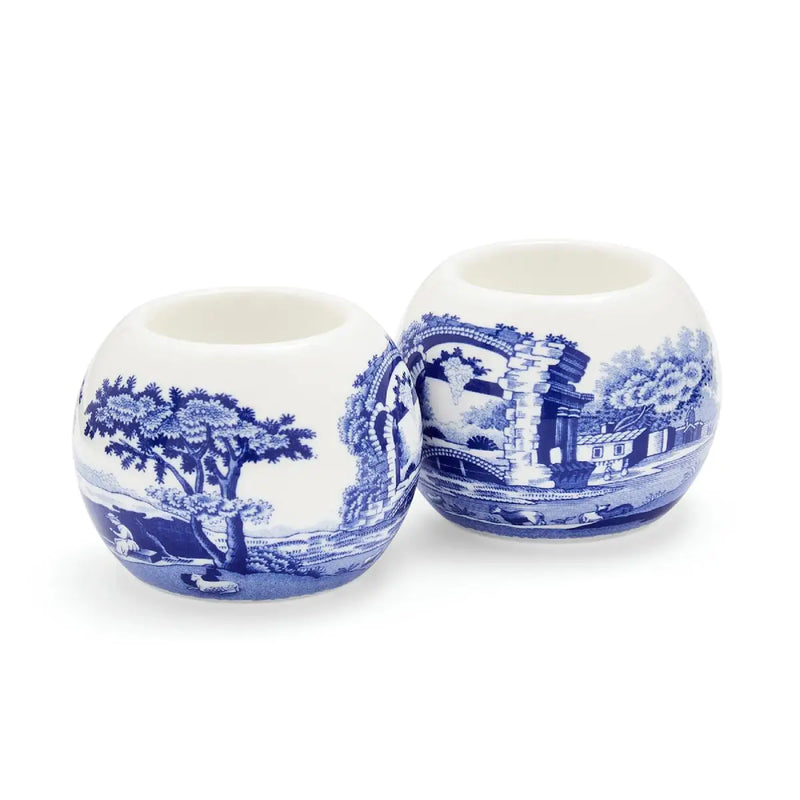 Blue Italian Tealight Holders - Set of 2