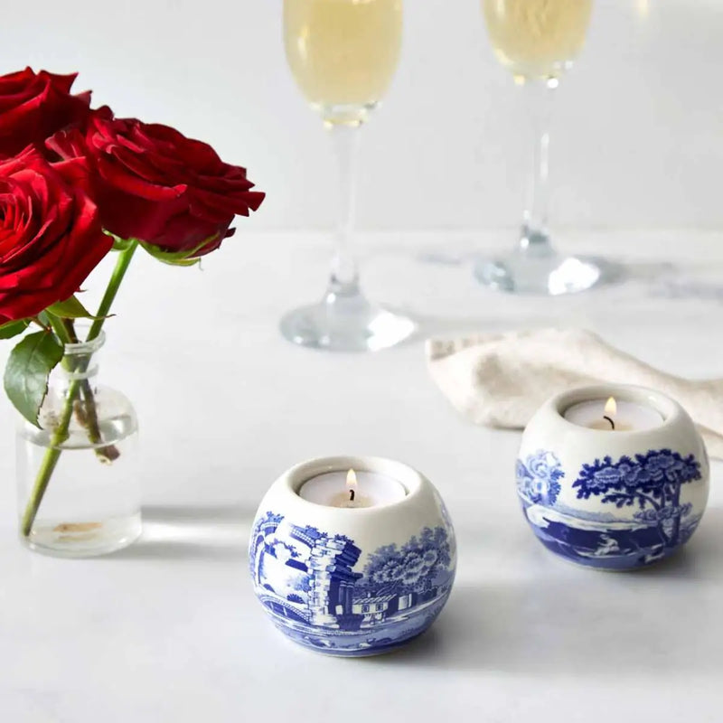 Blue Italian Tealight Holders - Set of 2