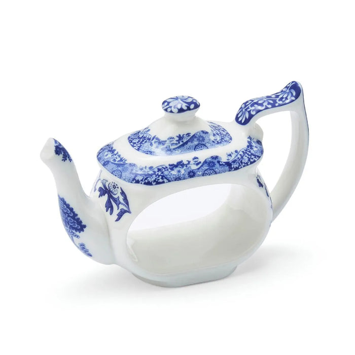Spode Blue Italian Teapot Napkin Rings - Set of 4 