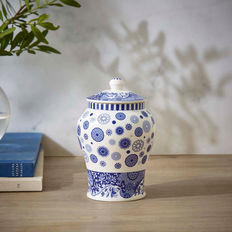 Spode Blue Italian Brocato Archive - Mini Vase - 13cm