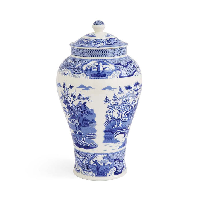 Spode Blue Gothic Castle Ginger Jar - 30cm