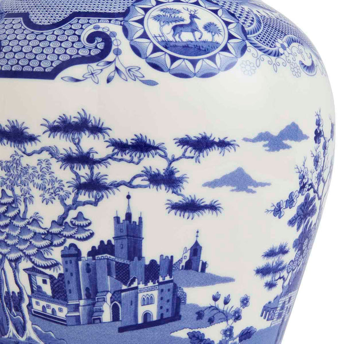 Spode Blue Gothic Castle Ginger Jar - 30cm
