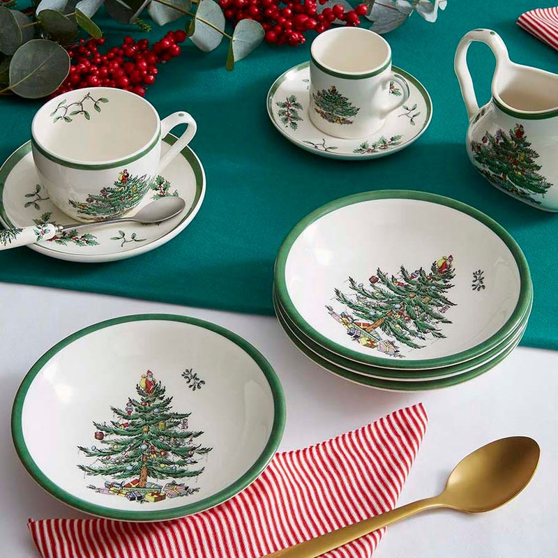 Christmas Tree Set of 4 Small Cereal Bowls