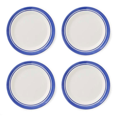 Potter's Stripe Set of 4 Dinner Plates, Blue