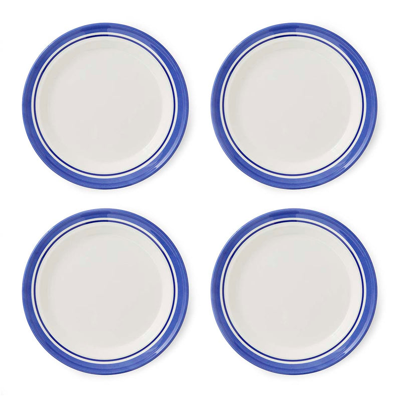 Potter's Stripe Set of 4 Dinner Plates, Blue