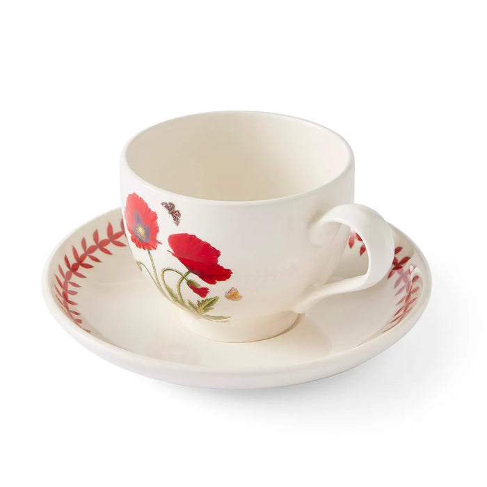 Botanic Garden Meadow Breakfast Teacup &amp; Saucer, Poppy