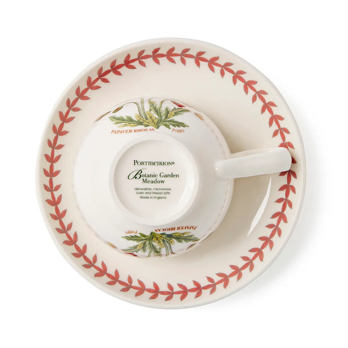 Botanic Garden Meadow Breakfast Teacup &amp; Saucer, Poppy