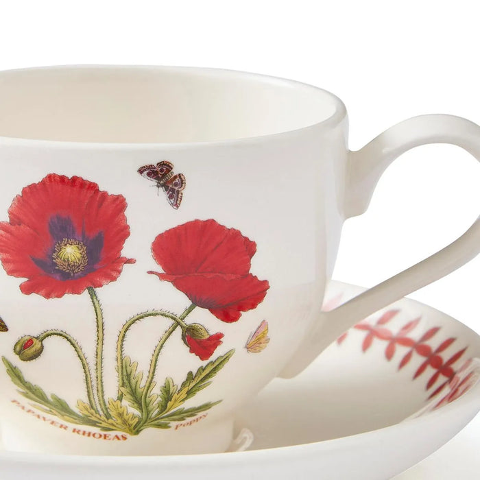 Botanic Garden Meadow Breakfast Teacup &amp; Saucer, Poppy