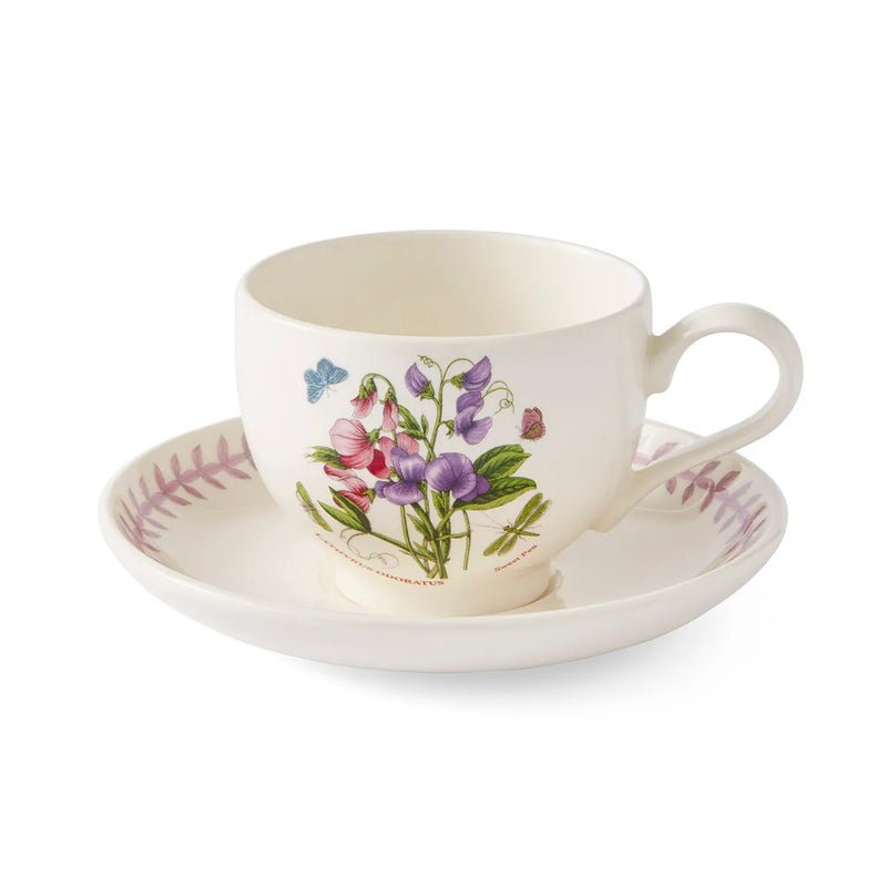 Botanic Garden Meadow Breakfast Teacup &amp; Saucer, Sweet Pea