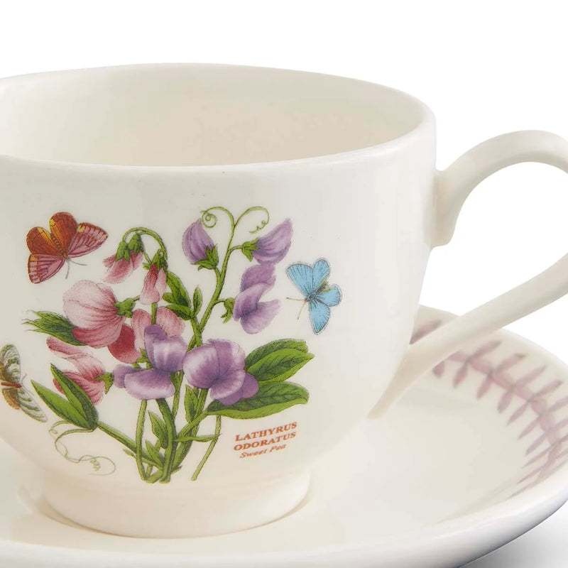 Botanic Garden Meadow Teacup &amp; Saucer, Sweet Pea