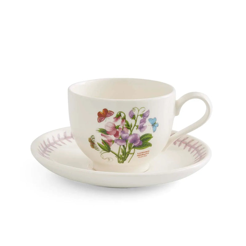 Botanic Garden Meadow Teacup &amp; Saucer, Sweet Pea
