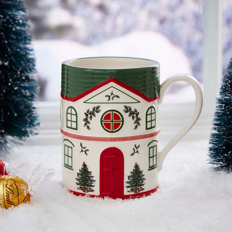 Christmas Tree Village Green Mug