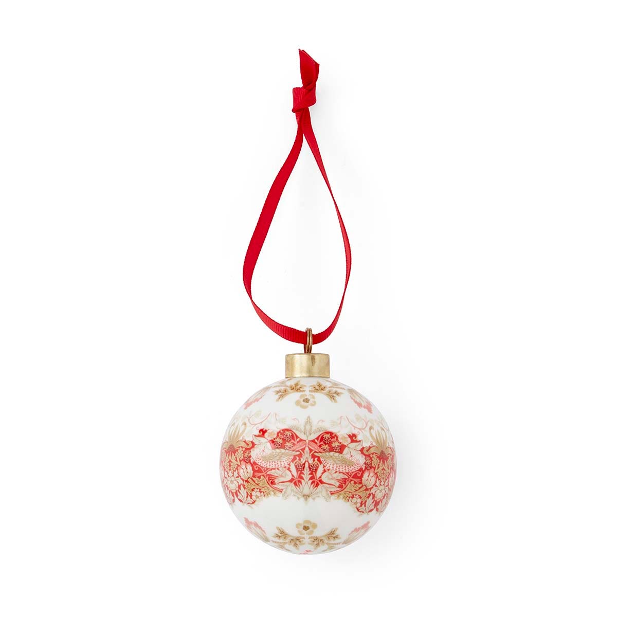 Morris & Co. Strawberry Thief Indian Red Bauble