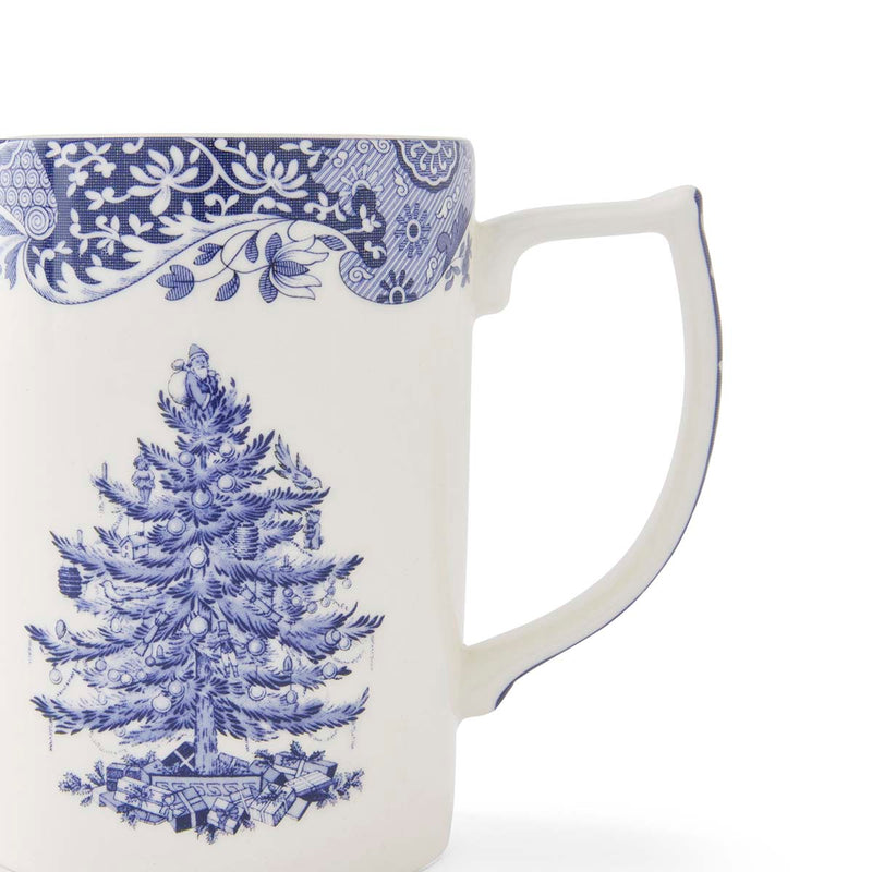 Blue Italian Christmas Tree  Mug 12oz Set of 4