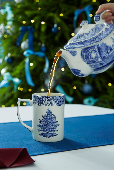 Blue Italian Christmas Tree Mug 12oz