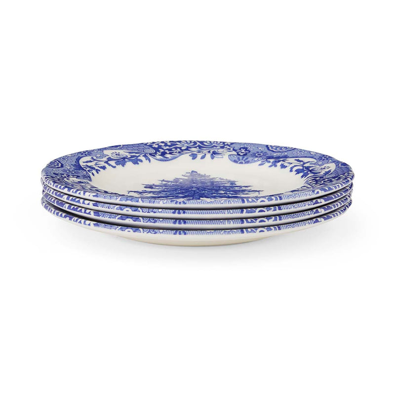 Blue Italian Christmas Tree Dinner Plate 27cm Set of 4