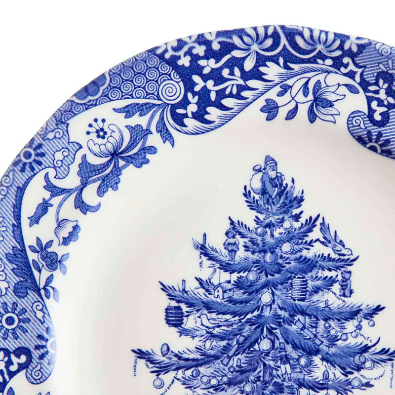 Blue Italian Christmas Tree Plate 20cm