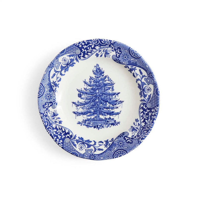 Blue Italian Christmas Tree Plate 20cm