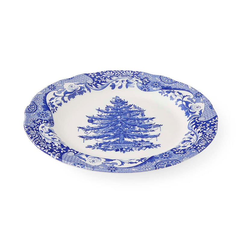 Blue Italian Christmas Tree Cereal 20cm Set of 4