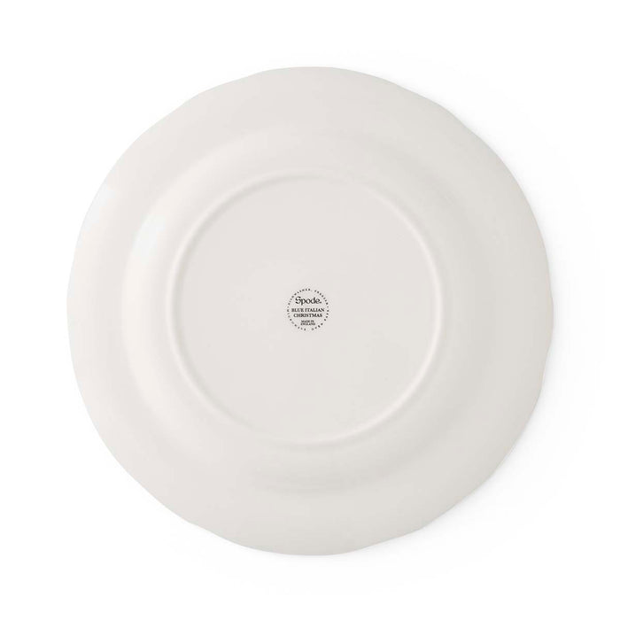 Blue Italian Christmas Tree Dinner Plate 27cm Set of 4