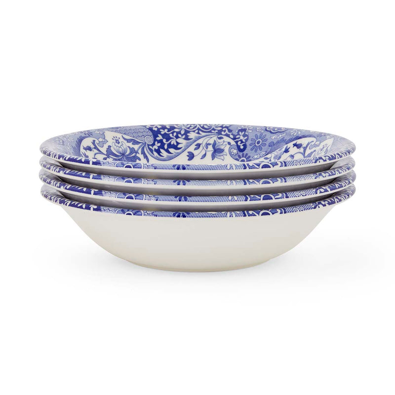 Blue Italian Christmas Tree Cereal 20cm Set of 4