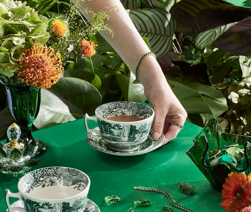 Spode Heritage Green Italian Breakfast Cup & Saucer 0.28L/10fl.oz