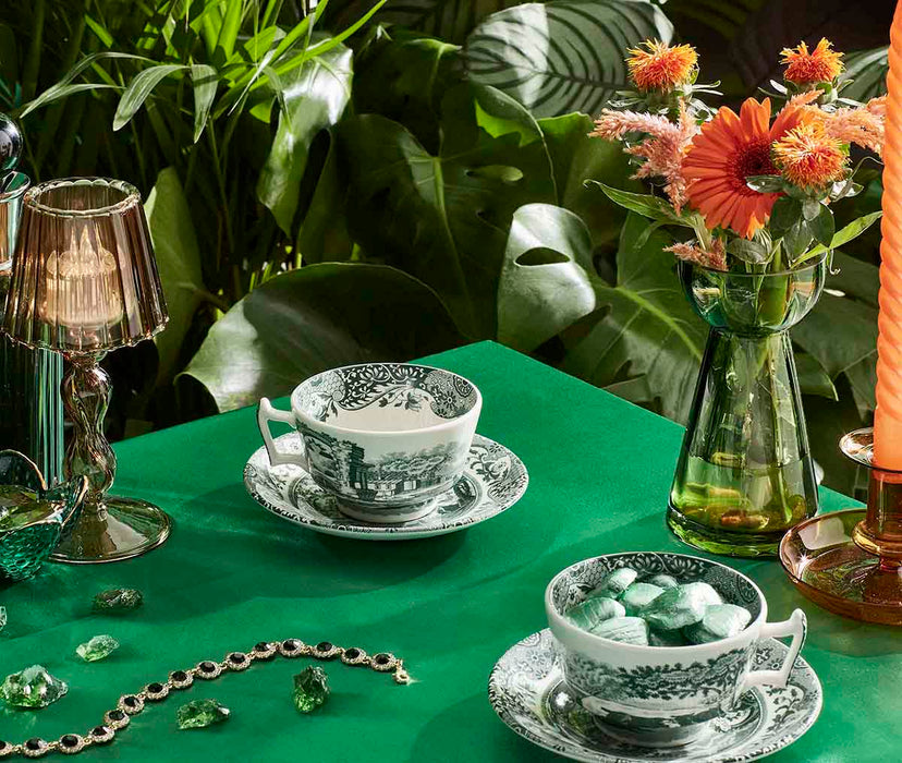 Spode Heritage Green Italian Teacup & Saucer 0.2L/7fl.oz