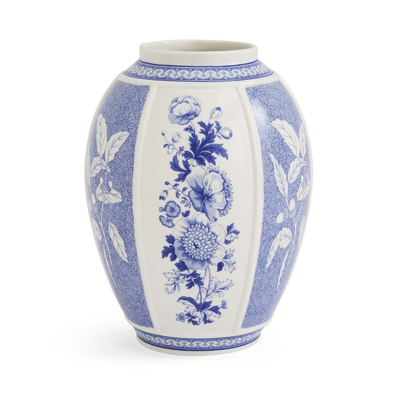Spode Blue Italian Archive - British Flowers Vase - 25cm