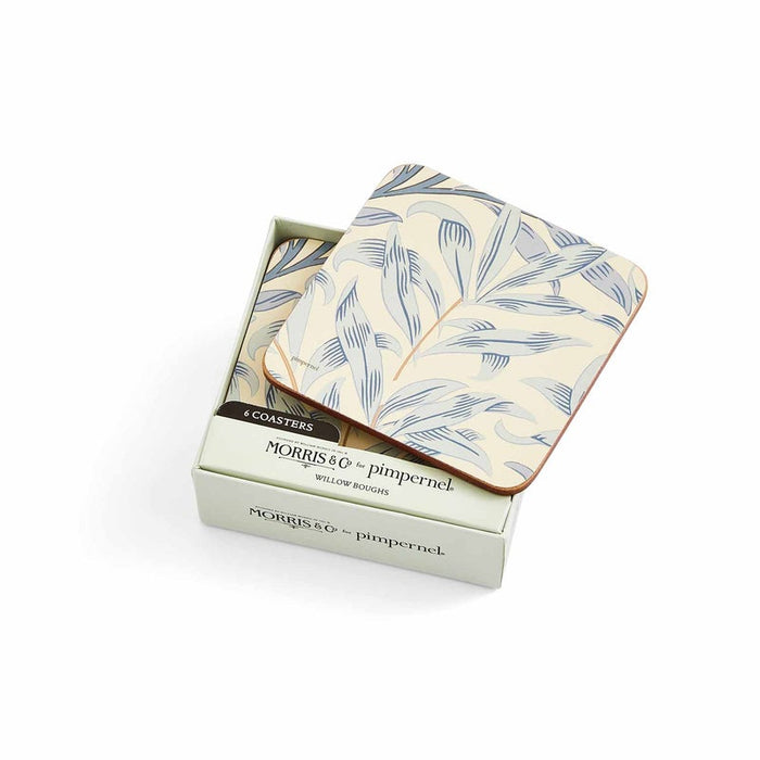 Morris &amp; Co Willow Bough 6 Coasters, Blue