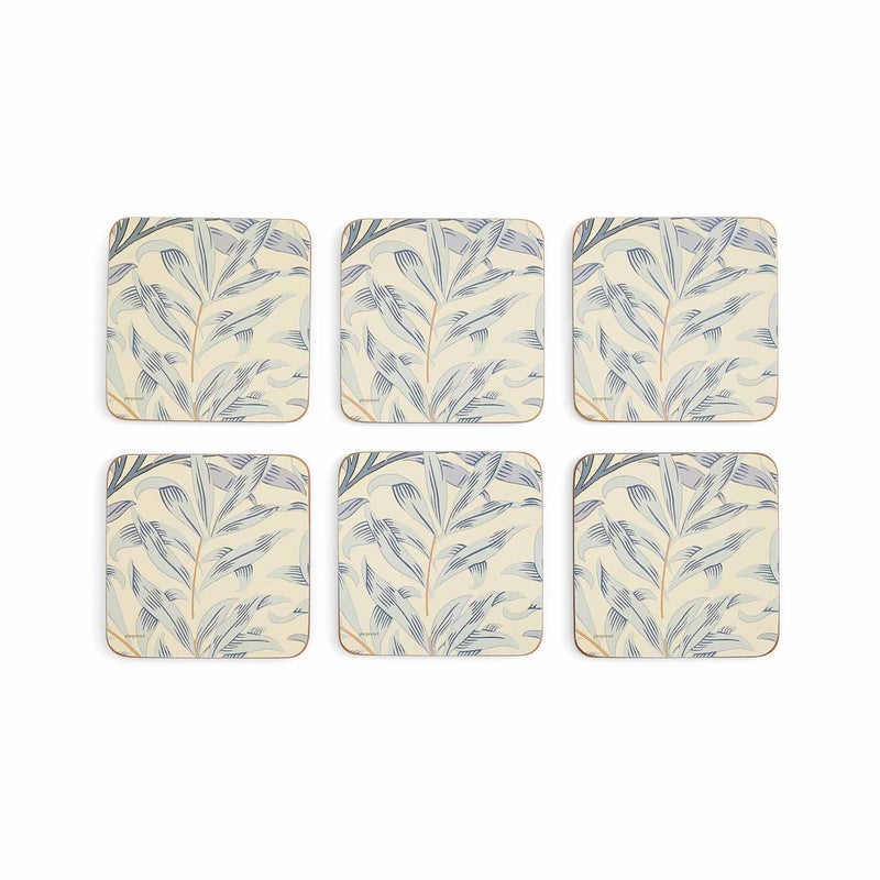 Morris & Co Willow Bough 6 Coasters, Blue