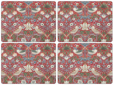 Morris &amp; Co. Strawberry Thief 4 Placemats