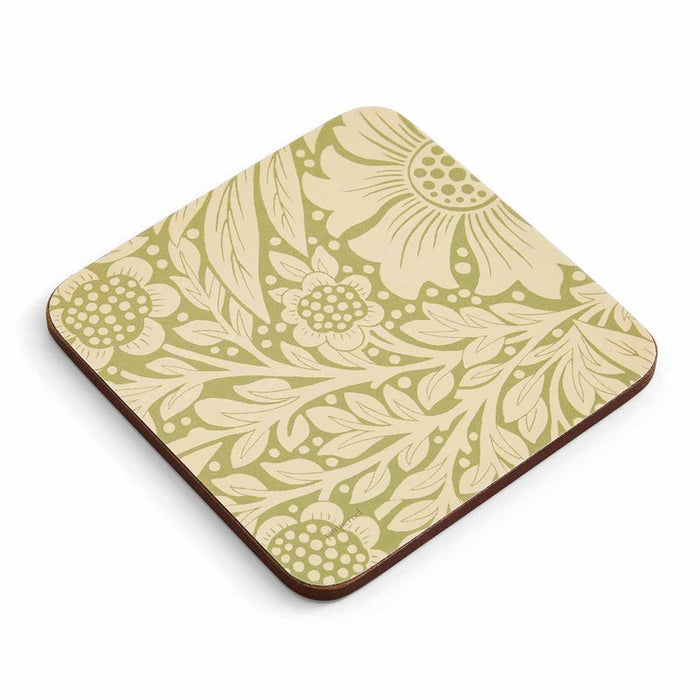 Morris &amp; Co. Marigold 6 Coasters, Green