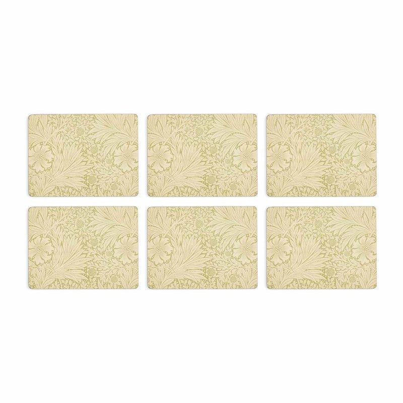 Morris & Co. Marigold 6 Placemats, Green